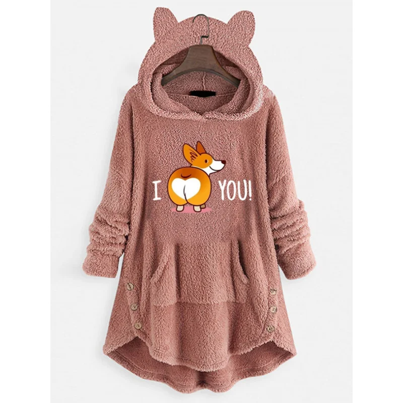 

Лидер продаж 2025 года, новая плюшевая толстовка с капюшоном и длинными рукавами с принтом