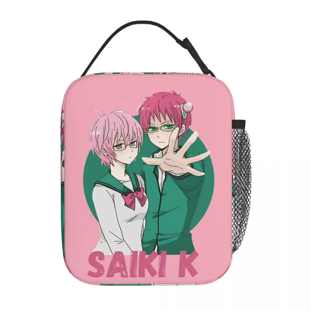 Saiki Kusuo Insulated Lunch Bags High Capacity Anime Reusable Thermal Bag Lunch Box Tote College Picnic Girl Boy