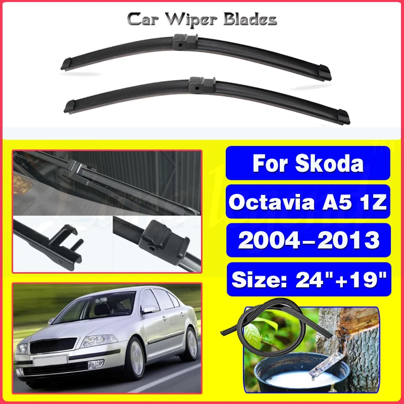 

Car Windshield Windscreen Wiper Blades For Skoda Octavia A5 1Z 2004-2013 Front Window 2005 2006 2007 2008 2009 2010 2011 24"+19"