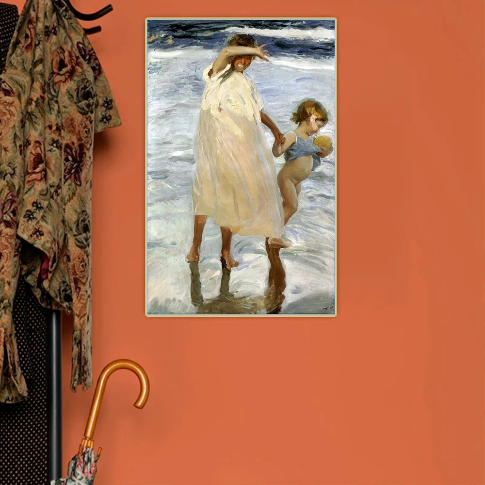 Citon Joaquin Sorolla《Two Sisters, Valencia》Canvas Art Oil Painting Artwork Poster Decorative Picture Wall Decor Home Decoration