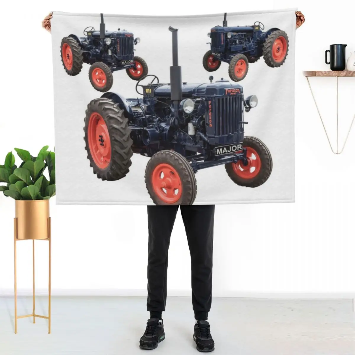Vintage tractor Fordson Major Throw Blanket sofa bed Flannel Fabric for babies Loose Plaid Blankets