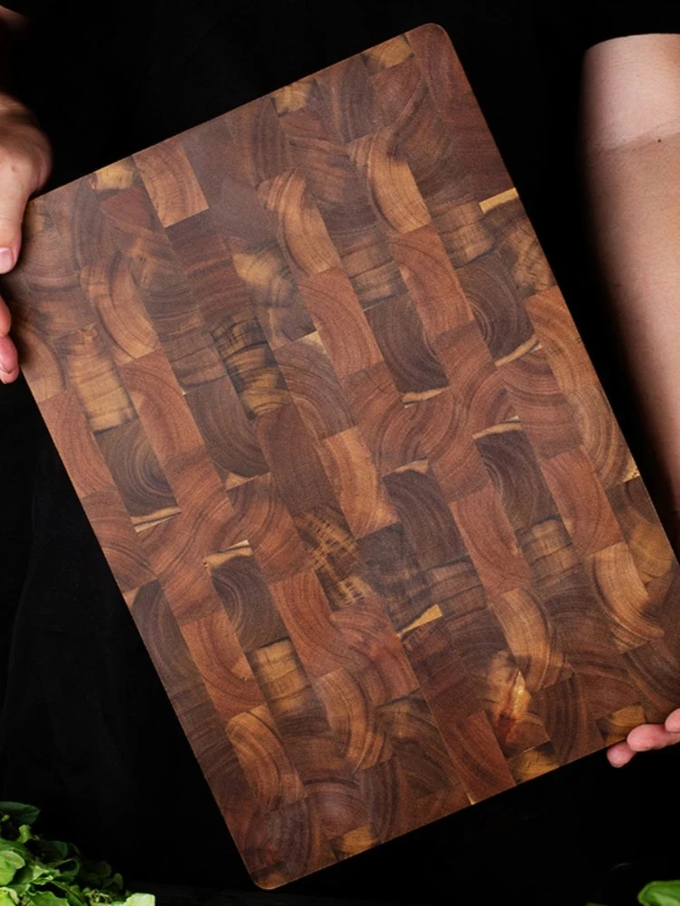 Premium Acacia Wood Double-Sided Cutting Board with Juice Groove - Durable Non-Slip Splice Design Kitchen Chopping Block Set