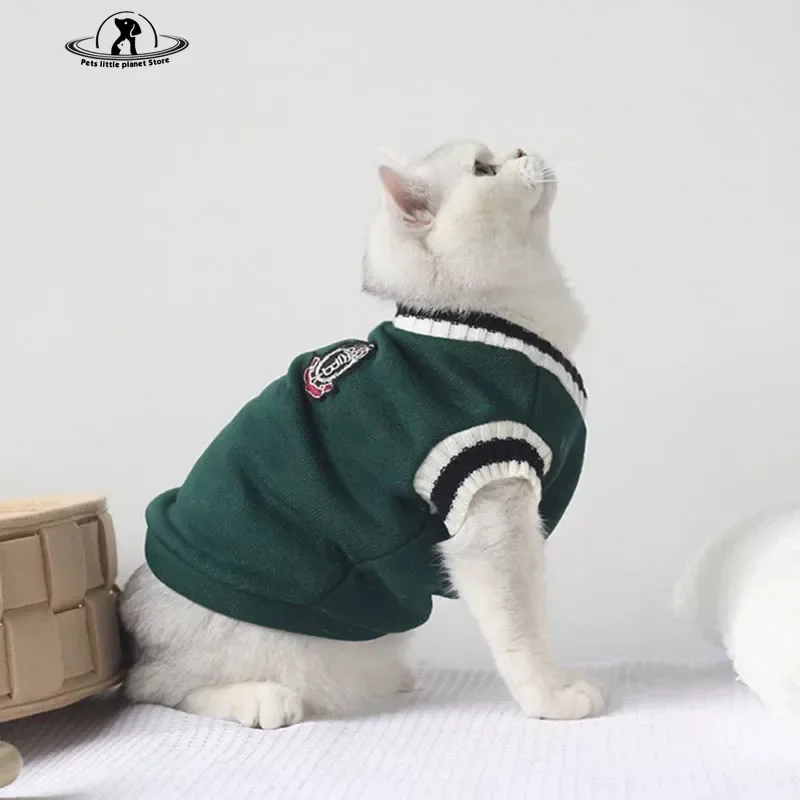 Cat Dog Sweater Pullover Winter Pet Clothes for Small Dogs Cat Vest Puppy Jacket Pet Cat Clothing Kitty Costume Ubranka Dla Psa