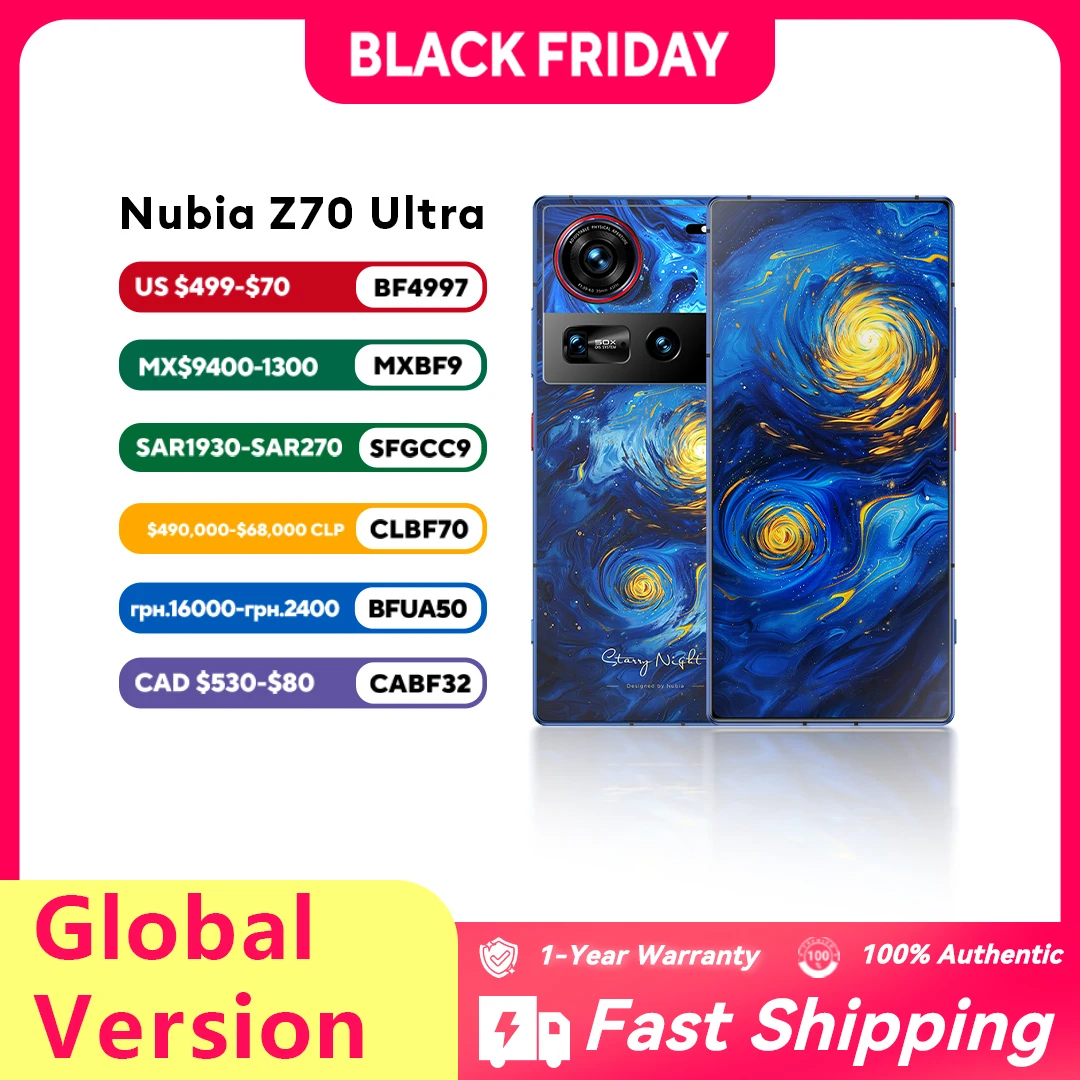 الإصدار العالمي Nubia Z70 Ultra NX733J Snapdragon 8 Elite 1.5K HD عرض عدسة 35 ملم IP69 NFC