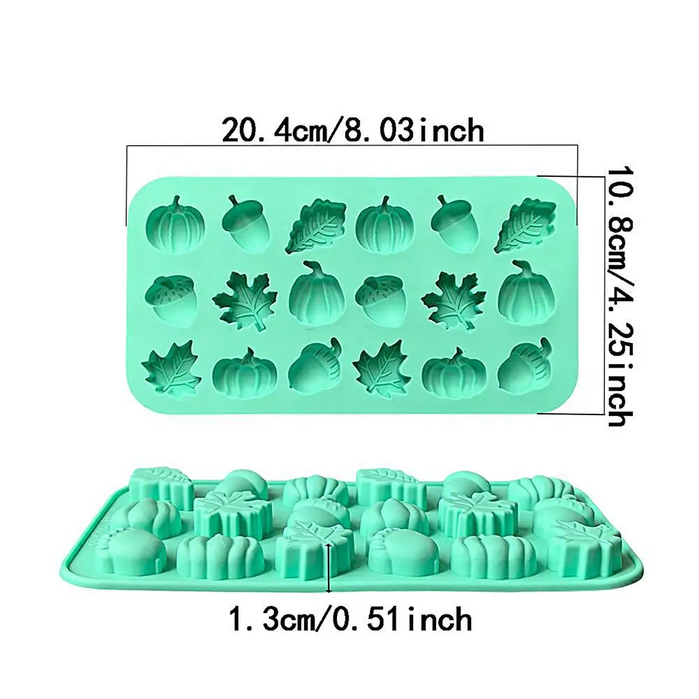 Mini Fall Mallen 18-Cavity Pompoen Dennenappel Esdoorn Bladeren Mallen Mini Siliconen Non Stick Gemakkelijk Release Mallen voor Ambachtelijke Zeep