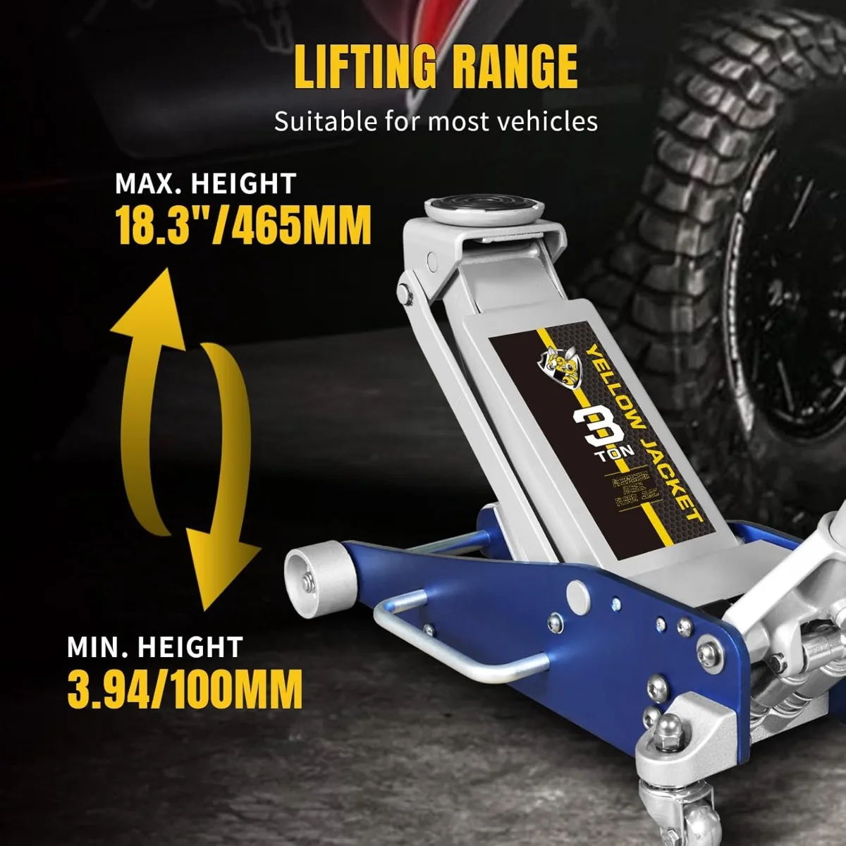 مقبس أرضي منخفض 3 طن، سعة 6600 رطل، مضخة رفع سريعة لسيارات الدفع الرباعي والشاحنات