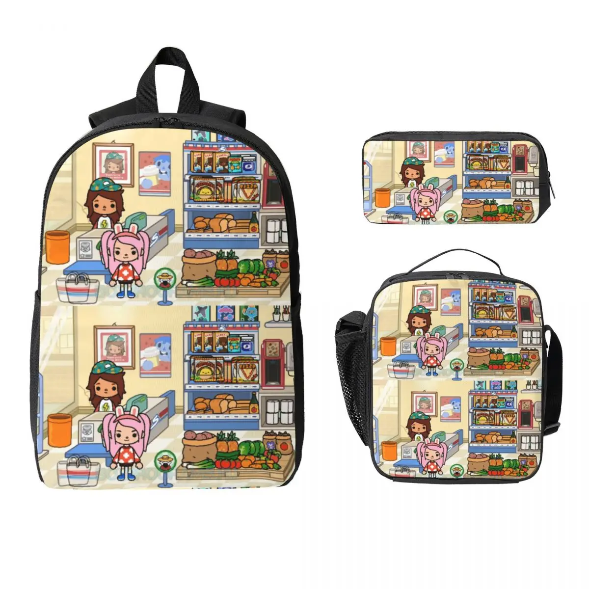 

Toca Life Box Toca Boca Cute Game Рюкзак для мальчиков и девочек BookBag Школьная сумка для ноутбука Сумки на плечо 3ps Изолированная сумка для обеда Пенал