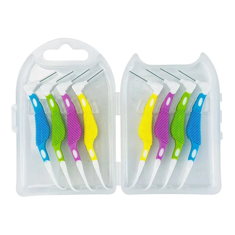 Cepillo Interdental para limpieza de dientes, palillo de dientes, cepillos interdentales, herramientas para el cuidado de la higiene bucal, 8 unids/lote por caja