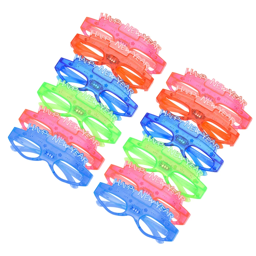 

12pcs Glowing Glasses New Year Party LED Flashing Novelty Photo Props Supplies for Kids Adults Celebrations Christmas