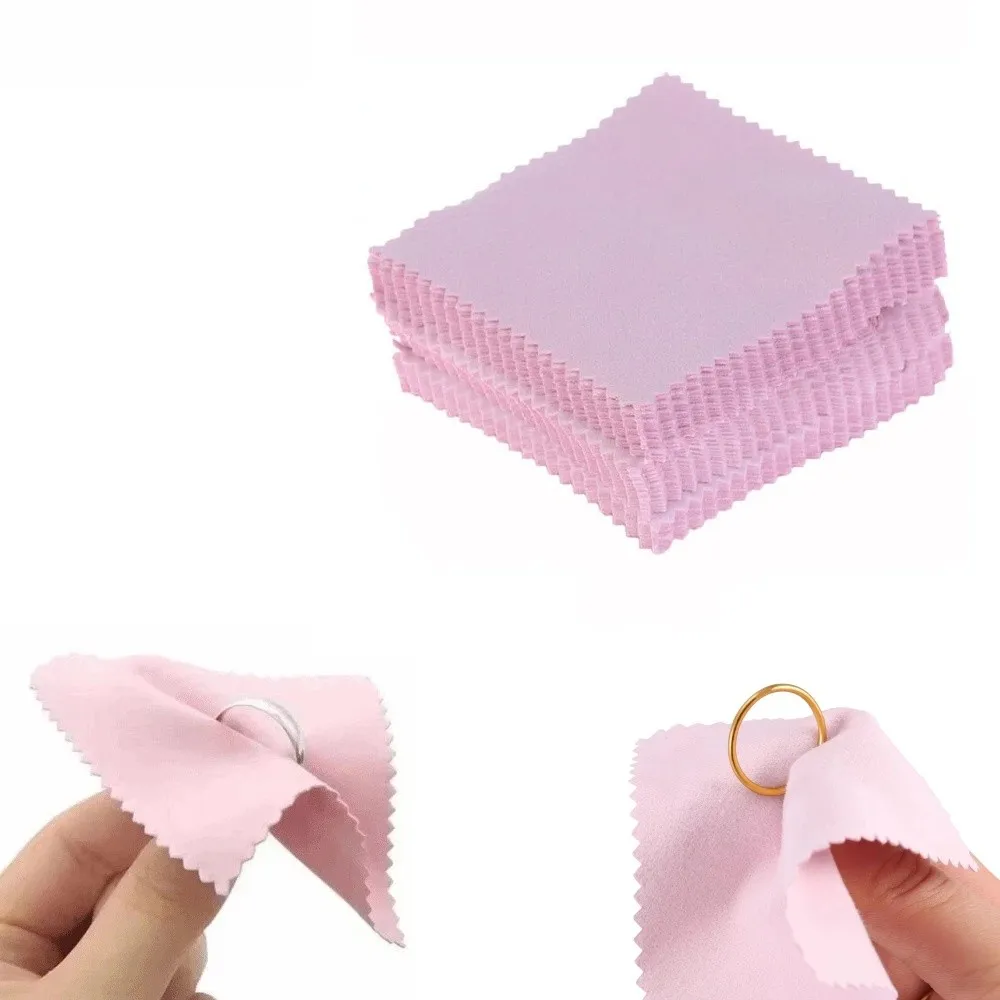 50Pcs 8x8cm Jewelry Cleaning Cloth Reusable Double-Sided Silver Polish Cleaner Durable Non-toxic Cleaning Polishing Cloth