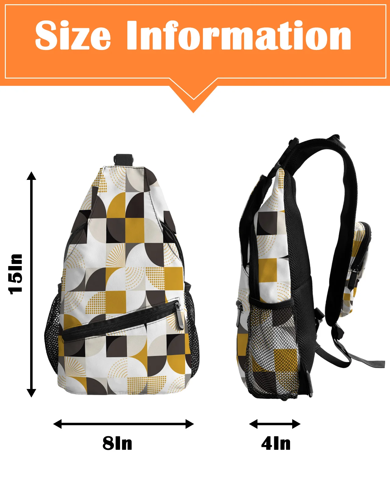 Bolsos de pecho de otoño geométricos medievales Retro Para mujeres y hombres, bolsos de mensajero impermeables, bolso cruzado de un hombro para deportes de viaje femenino