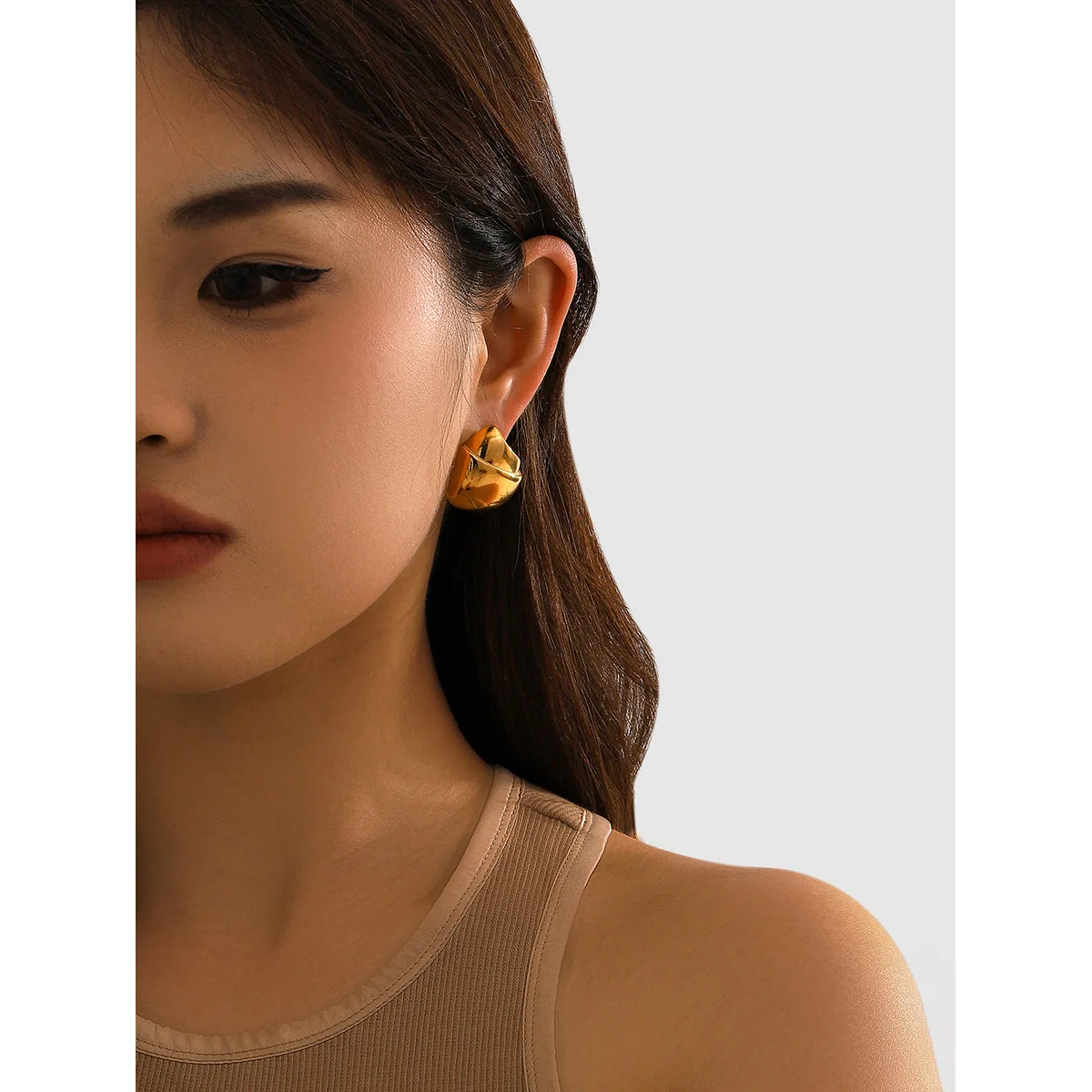 Stainless Steel PVD 18K Gold Plated Tarnish Waterproof Ball Stud Earrings For Woman Jewelry Wholesale Trendy