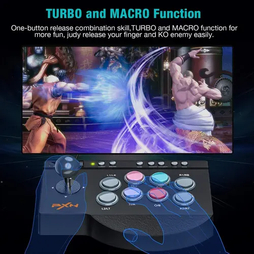Imagen 2 del producto PXN 0082 Joystick de juego con cable consola Arcade controlador de Street Fighter Joystick de juego para USB PS3/PS4/Switch/PC/Android TV/XBOX