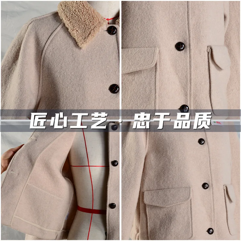 

Factory custom woolen coat women's small coat women's autumn and winter high-end short lapel woolen