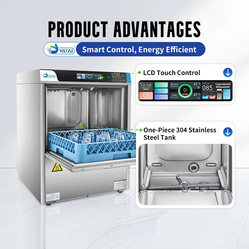 Space-saving commercial undercounter glass washing machine High-efficiency sterilization high-temperature sterilization cup