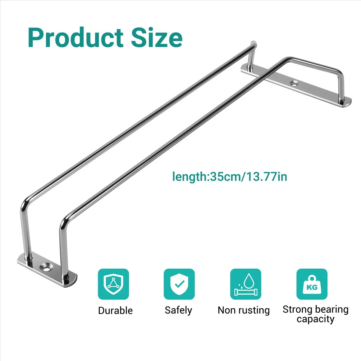 [Promotions]Glass Wine Champagne Cup Hangers Rack Holder with Screws (Silver)