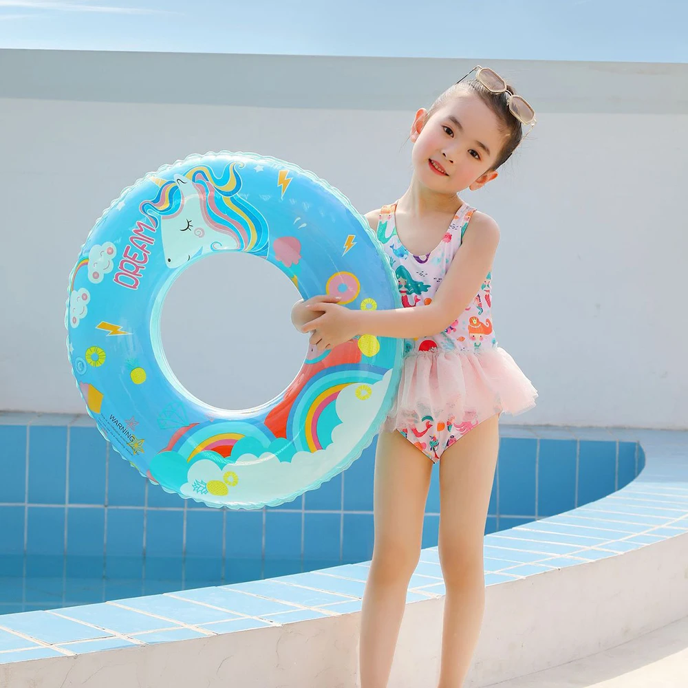 

Float Seat Swim Circle Baby Toddlers Pool Bathtub Water Toy Baby Swimming Pool Rings Seat Cute Cartoon Inflatable Swimming Ring