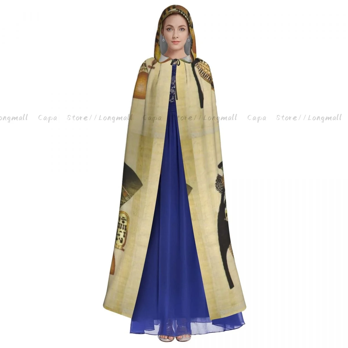 Cosplay Medieval Costumes Ancient Egypt Nefertiti Hooded Cloak Capes Long Robes Jackets Coat Carnival