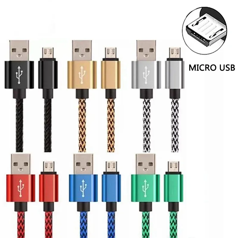 

Micro USB 2.4A Fast Chagring Cable Nylon Data Cable Cord For Samsung Galaxy A3/A5/a7 Android Phone Mobile devices 1M 2M 3M