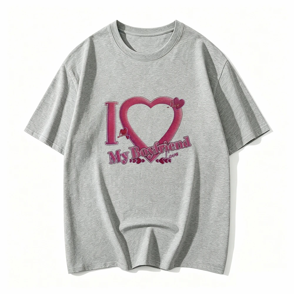 I Love My Boyfriend Coupon Tshirts High Quality Women/Men T-shirts Short Sleeve Summer Tee-shirt