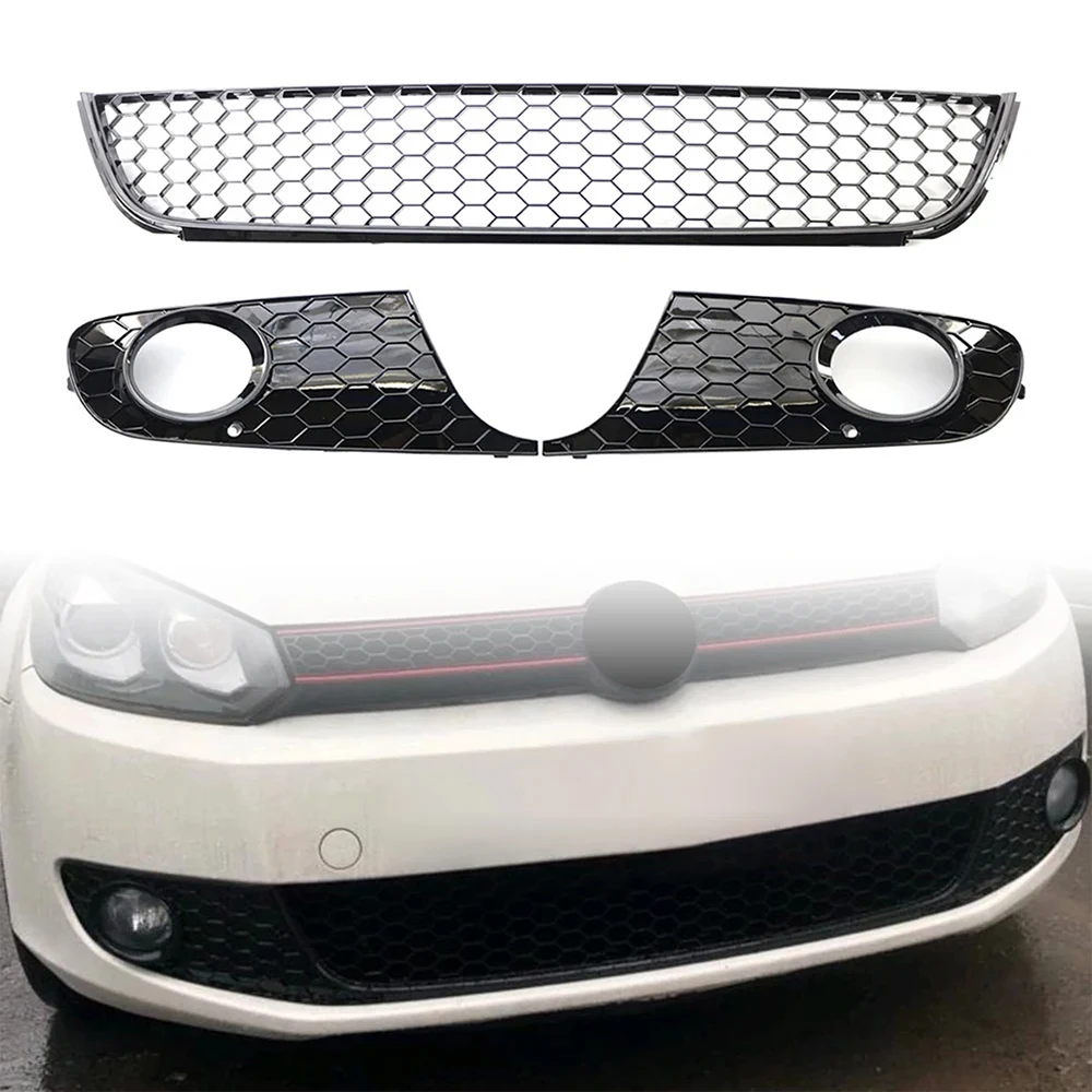 Honeycomb Mesh Car Front Bumper Lower Fog Light Vent Grille Cover Case For VW Volkswagen Golf 6 MK6 2009-2013 Radiator Grille