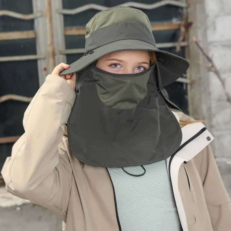 UV protection mask and sun hat. Removable brim. Suitable fo fishing. Quick-drying and breathable  sun hat. wearing during campin