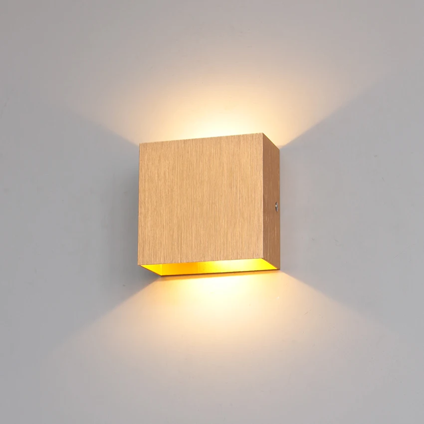 

6W Indoor Wall Lights Black White Gold Aluminum Up Down Lighting for Bedroom Living room Corridor Modern Home Decor Easy Install