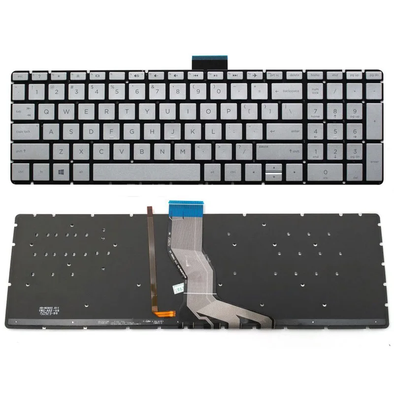 New For HP 15-BS016DX 15-BS017CA 15-BS020WM 15-BS028CA 15-BS028CL 15-BS030NR 15-BS033CL Laptop Keyboard US Backlit Silver