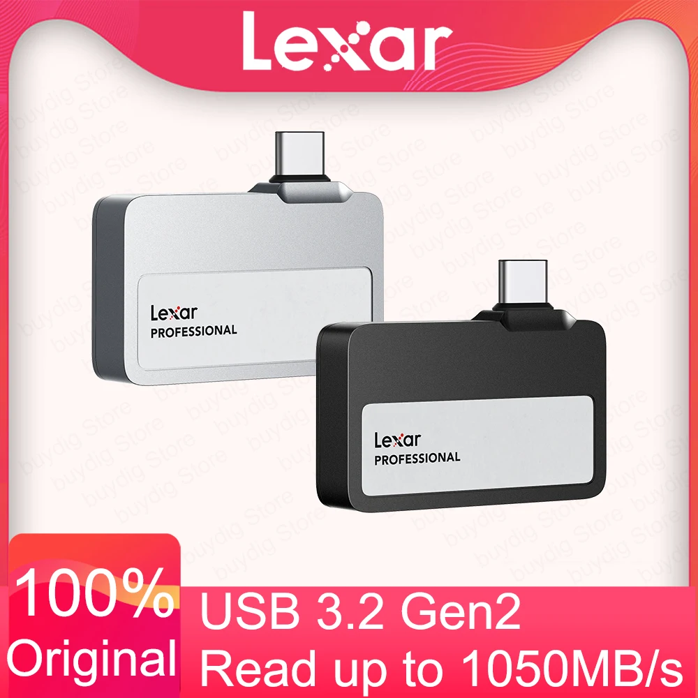 Lexar 1TB Go Portable SSD Professional 2TB USB 3.2 Gen 2 Up to 1050MB/s Type-C for Supports Apple 4K 60fps ProRes iPhone 15/16