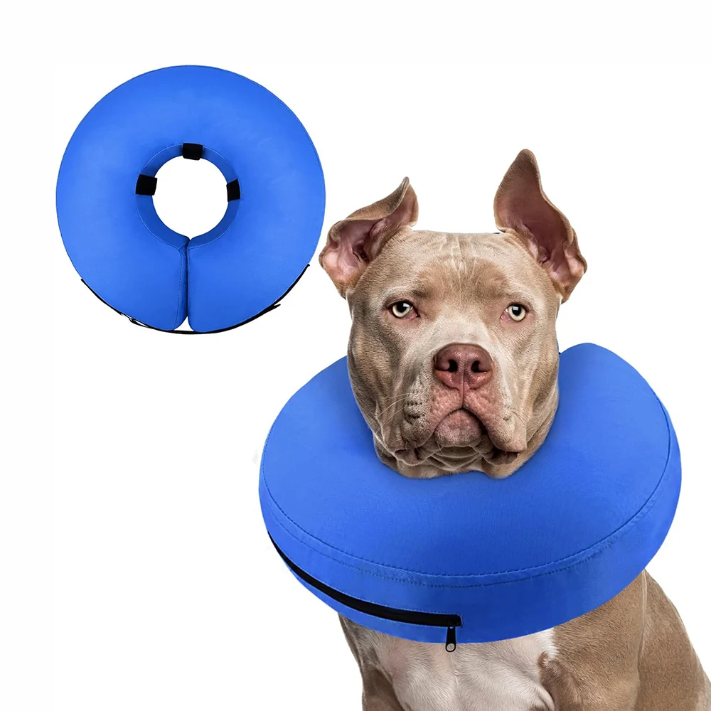 Collier de protection gonflable pour chien après chirurgie, collier de protection souple pour animaux de compagnie pour chiens de petite, moyenne ou grande taille, chats