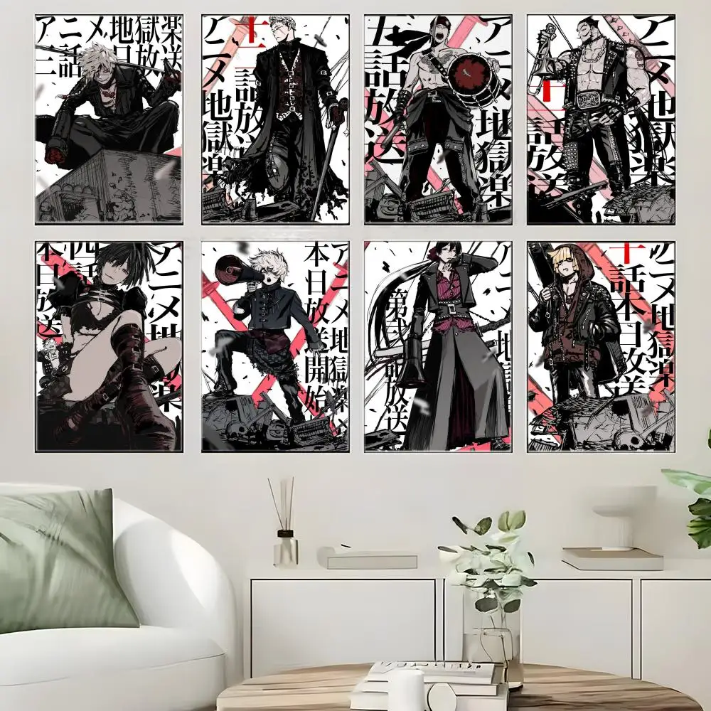 Classic Anime H-HellS ParadiseS Poster Self-adhesive Art Waterproof Paper Sticker Coffee House Bar Room Wall Decor