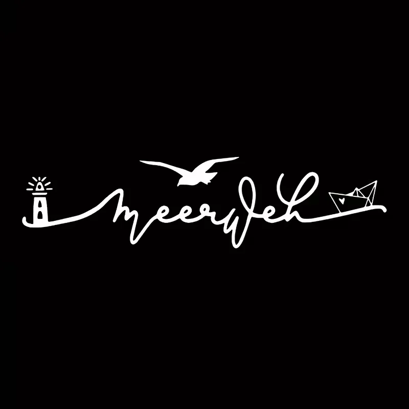 Meerweh Maritime Lettering Vinyl Decal for Vehicles, Bikes, Laptops, Trucks, And Walls