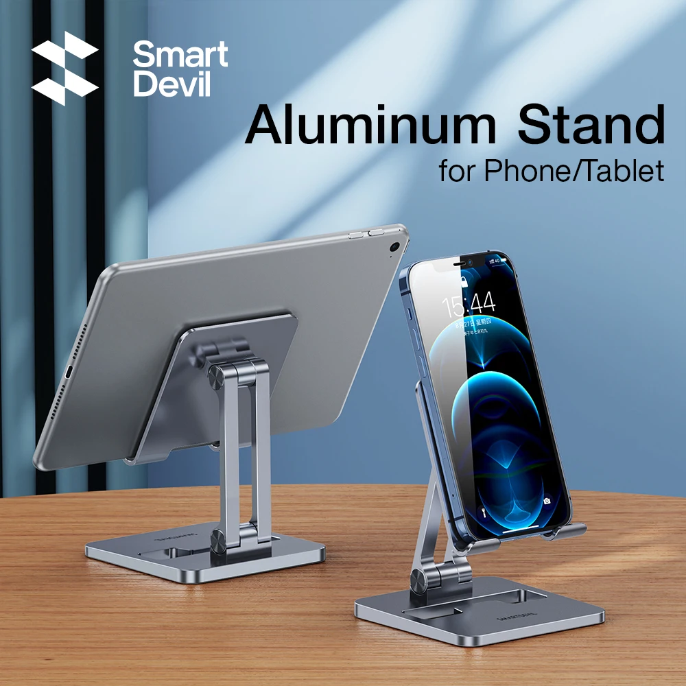 SmartDevil Metal Desk Mobile Phone Holder Stand For iPhone iPad Adjustable Desktop Tablet Holder Universal Table Cell Stand