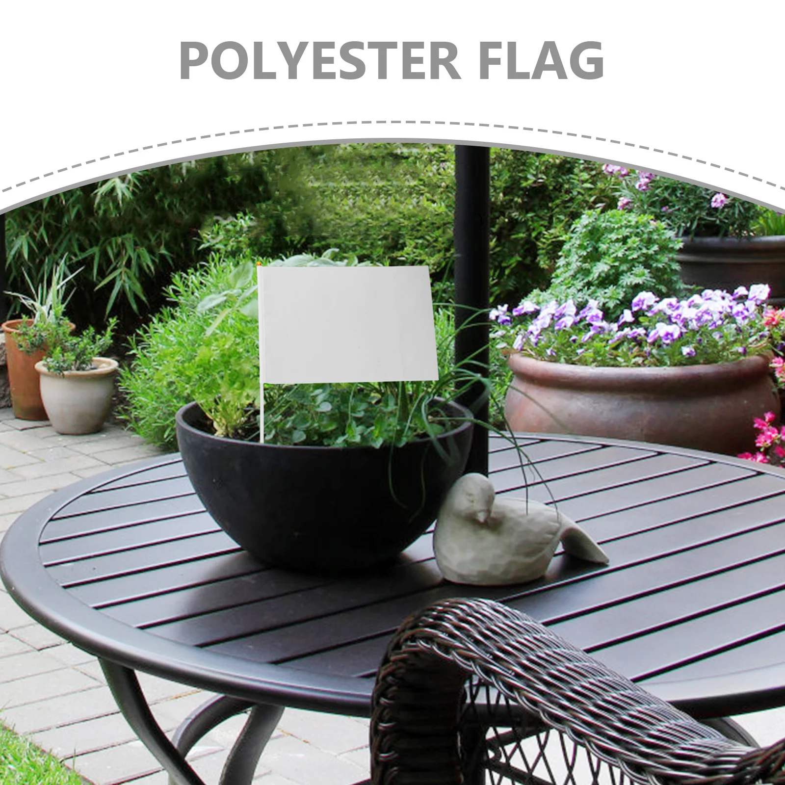 

50Pcs Handheld Flags Mini Blank Polyester Solid White Durable Party Decoration Stick Flags for Sports Events Festivals DIY