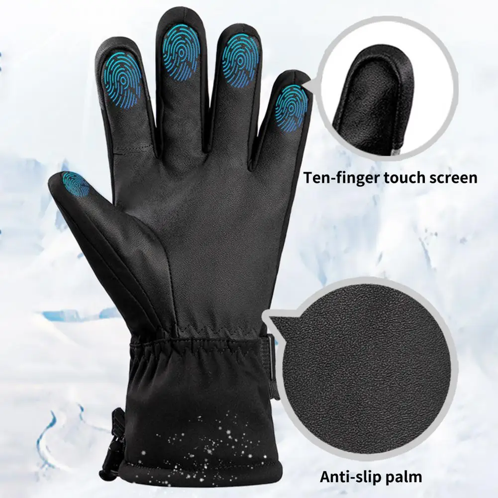 1 Pair Winter Gloves  Anti-slip Palm Pattern   Warm Gloves Winter Outdoor Sport Gloves