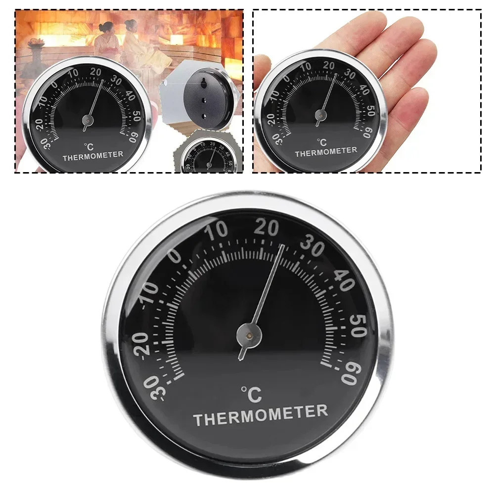 Aluminum Alloy Thermometer Indoor Electronic Thermometer Indoor Temperature Measurement 57mm Size Clear Dial Scale