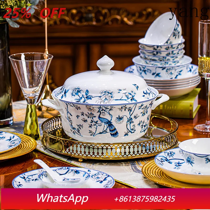 

Yjq dishes set Jingdezhen ceramic tableware bone china dishes household housewarming gifts