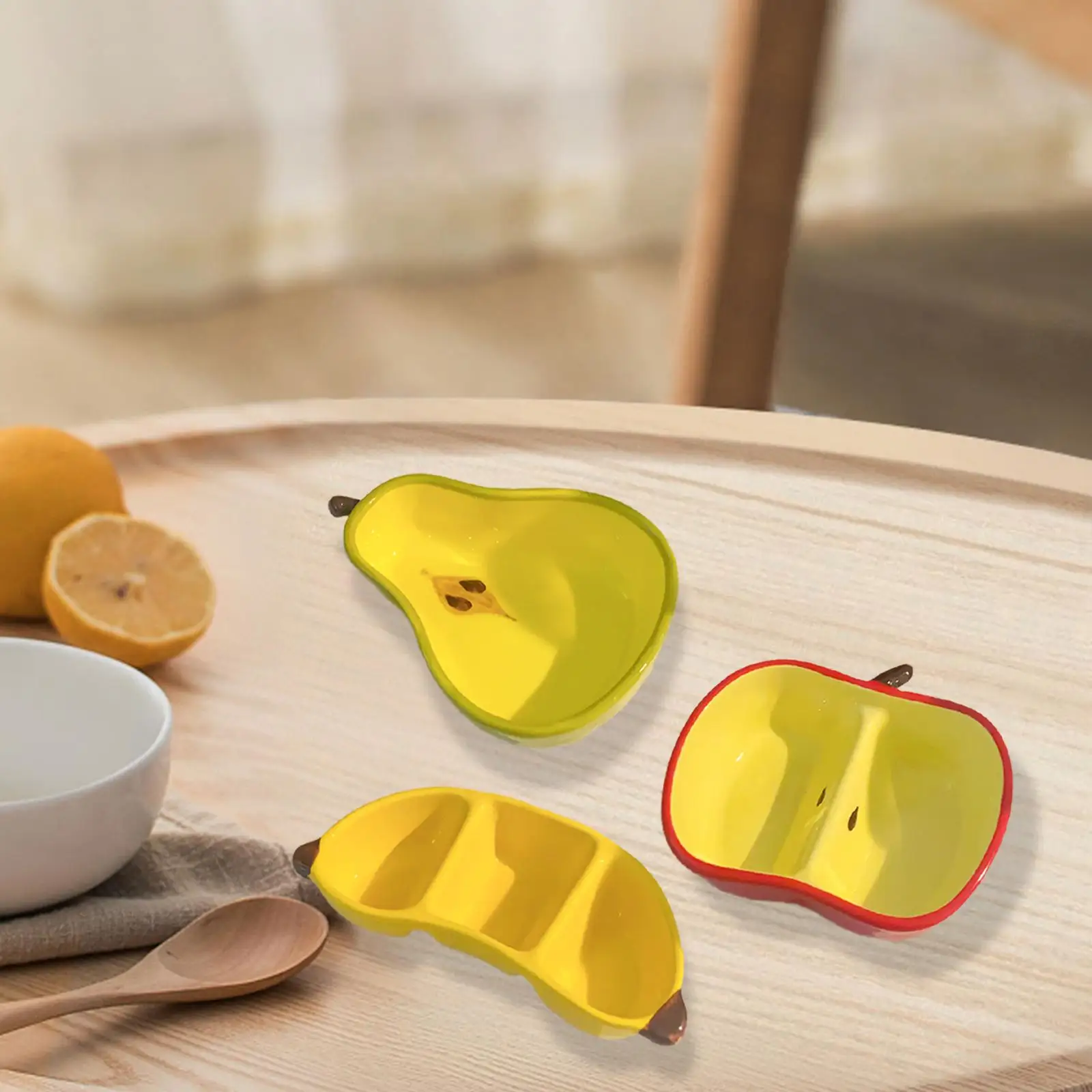 Cute Fruit Shaped Ceramic Plate Portable for Appetizer Tomato Sauce Festival
