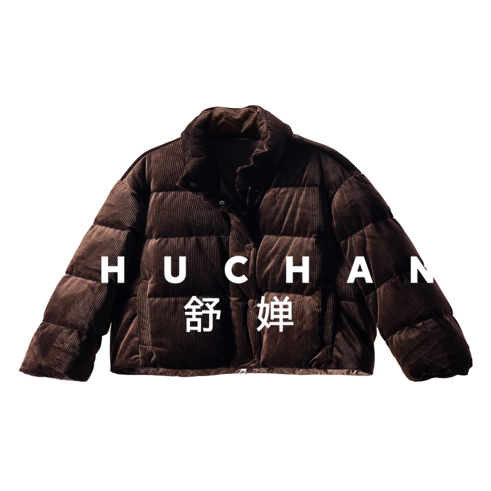 الرجعية المخملية 90 الصوف مزدوجة سستة الوقوف طوق الخبز أسفل سترة المرأة 54F3 معطف الشتاء النساء