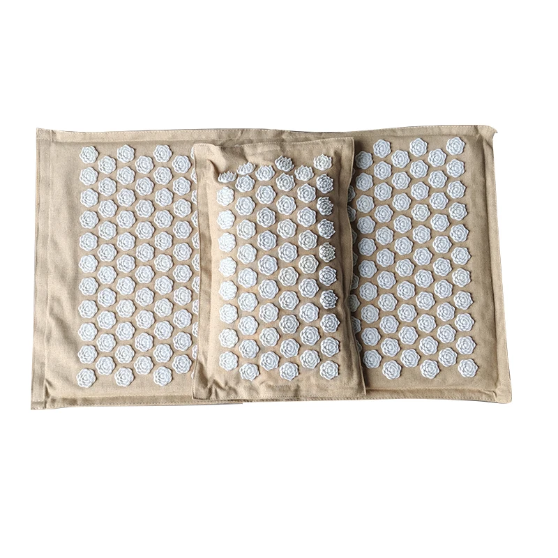 High-End Buckwheat Lotus Coconut Palm Acupressure Mat Linen Acupressure Mat Flax Buckwheat Lotus Acupuncture Massage Cushion