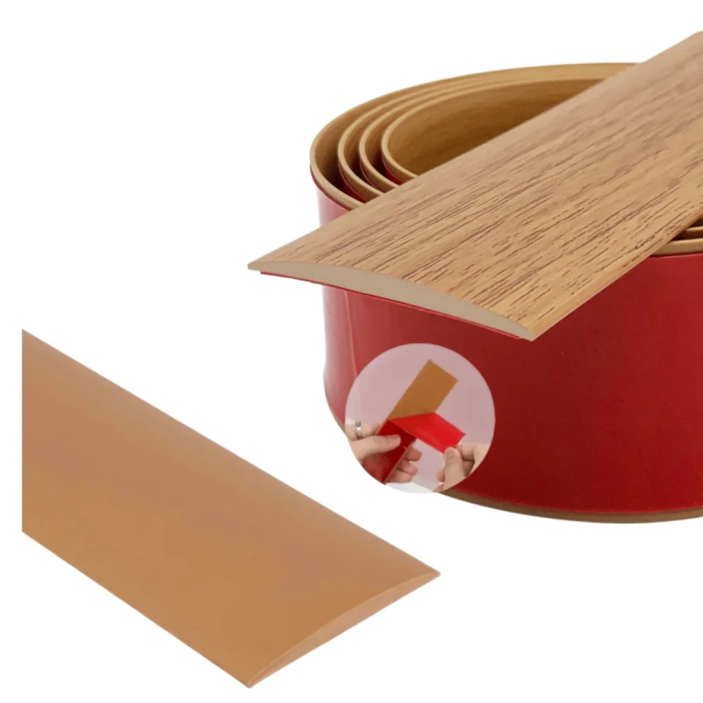 PVC Wood Floor Transition Strip Edge Closing Strip Self-adhesive Seam Strip Flat Buckle Dge Pressing Threshold strip