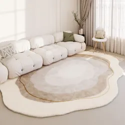Modern Irregular Washable Living Room Carpet Light Luxury Thickened Soft Bedroom Carpets Anti Dirty Non Slip Children Room Rug