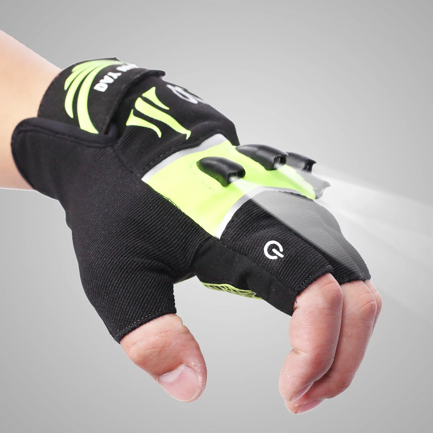 Fingerless LED Intelligent Flashlight Cycling Gloves Bicycle Direction Turn Signal Sport Gloves