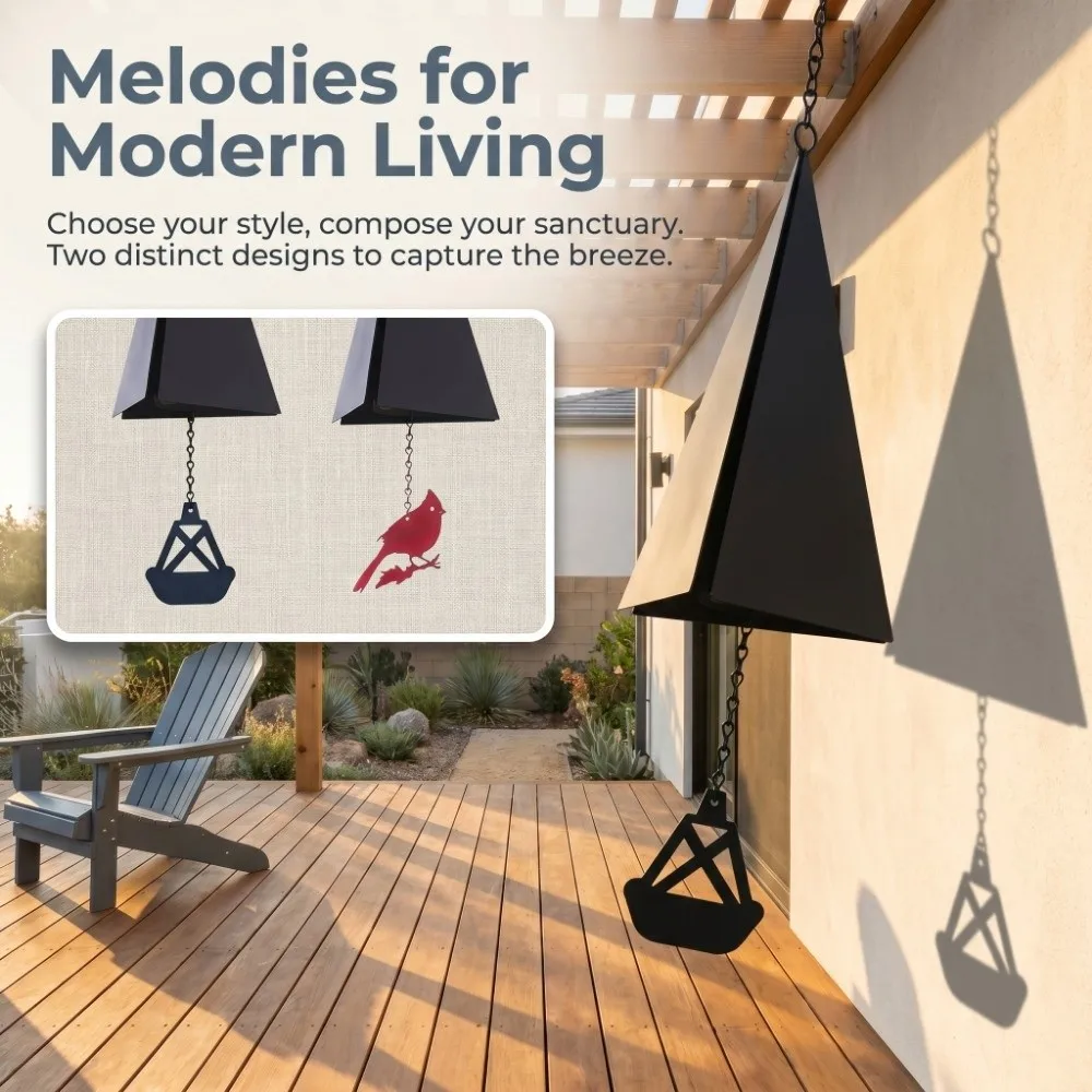 Windcatcher Iron Triangle Wind Chime Retro Durable Wind Chime Pendant Rustic Creative Metal Wind Bell Garden Ornament