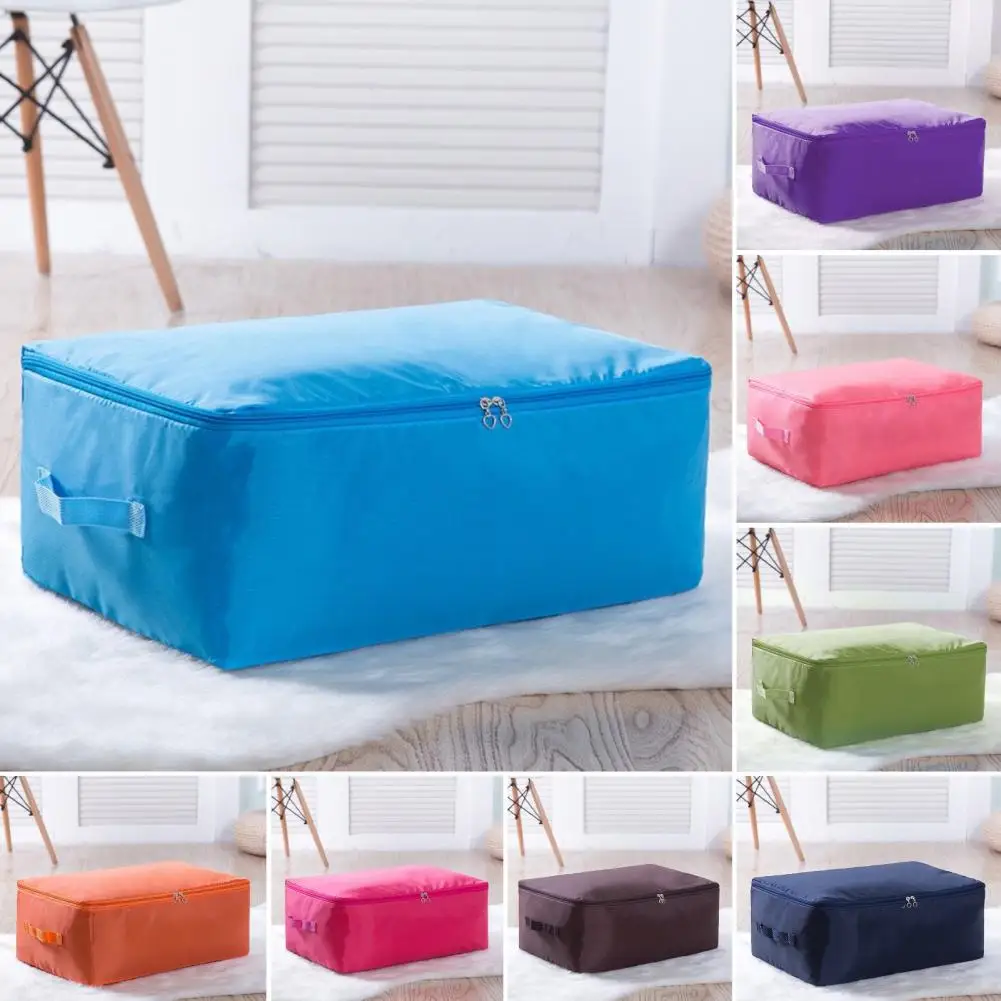 Bedding Storage Bag Space-saving Quilt Storage Bag with 2-way Zipper for Blankets Clothes Moving Large Organizer Bag for Home