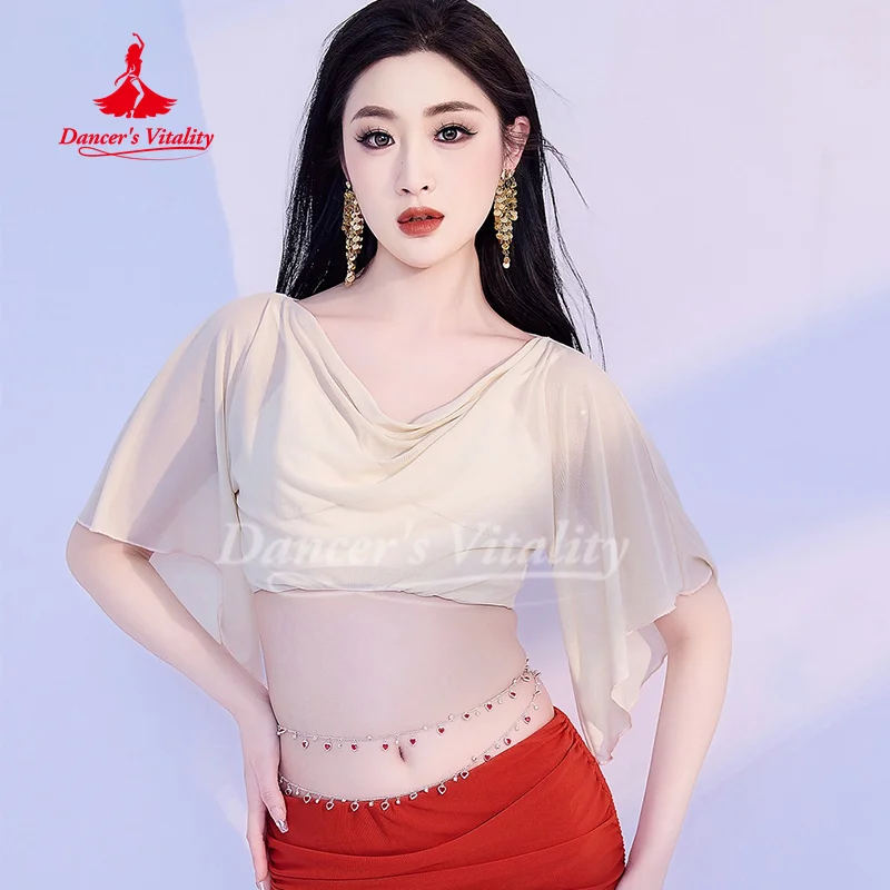 Costume da danza del ventre per donna Set in rete confortevole e traspirante Abbigliamento per pratica di danza del ventre orientale per adulti e ragazze