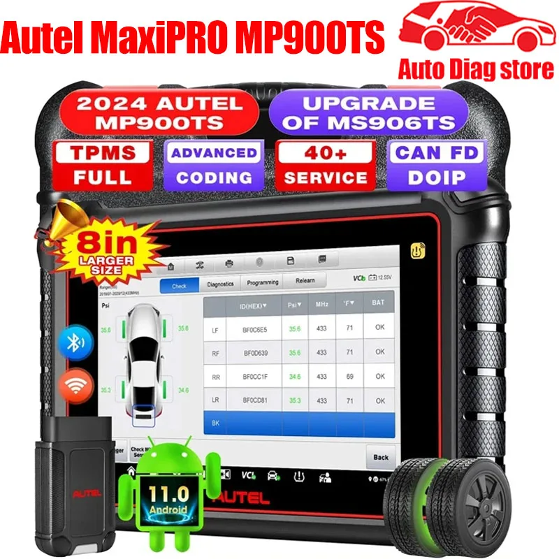 

Autel MaxiPRO MP900TS MP900 TS OBD2 Diagnostic Tools TPMS Programming CANFD DOIP OBD2 Scanner Upgrade of MaxiSYS MS906TS