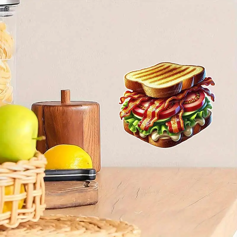 Tasty Sandwich Wall Stickers Kitchen Decoration Dining Room Living Room Cabinet Refrigerator Home Decoration Decals S644