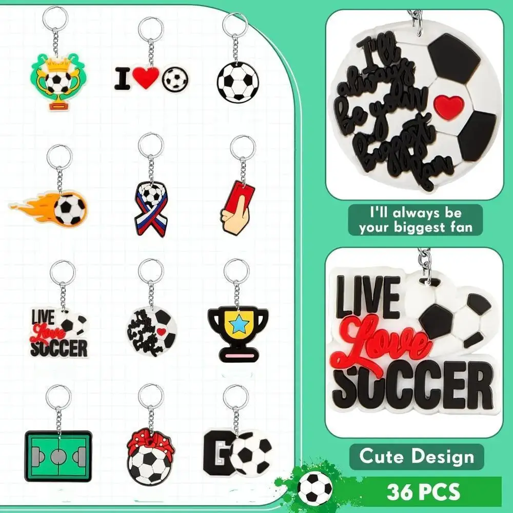 10-100Pcs Soccer Ball Keychains Sports Party Favors Valentines Day Gifts for Team Players Birthday Party Bag Fillers Soccer K
