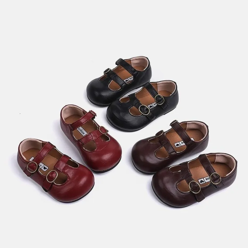 

2026 New Style Children's Korean-style Leather Shoes - Fashionable design, soft and slip-resistant, suitable for casual walking